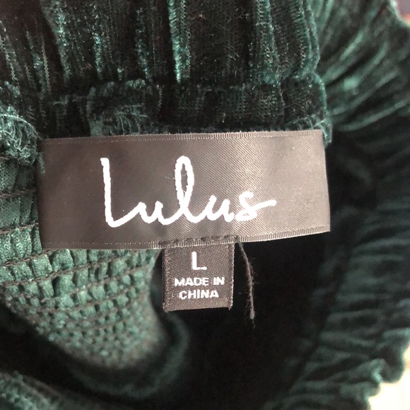 Green velvet two piece lulus skirt tank set - Picture 3 of 3